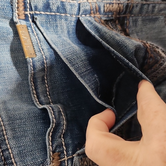 Salvage Anarchy Jeans Mens Buckle Relaxed Straight 34 Distressed distroyed - Picture 10 of 16